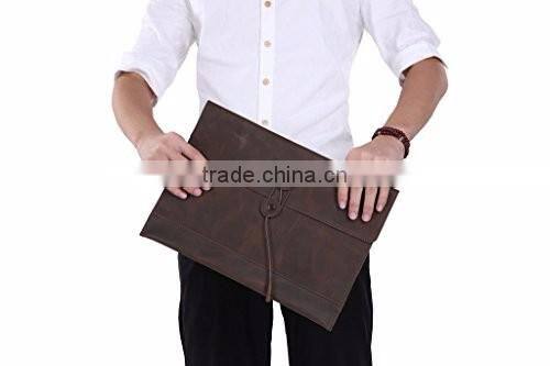 Crazy Horse genuine Leather Clutch Briefcase Laptop Bag for MacBook Air or Apple Ipad