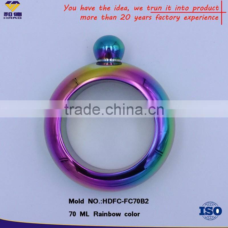 OEM ODM customized 2016 new bracelet hip flask, round hip flask,hot sale