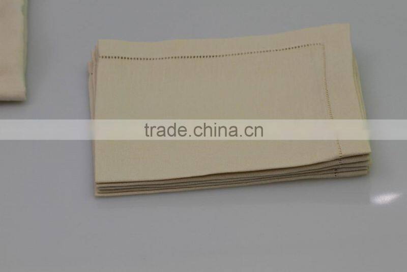 100% cotton plain hemstitched table napkins, set of 6