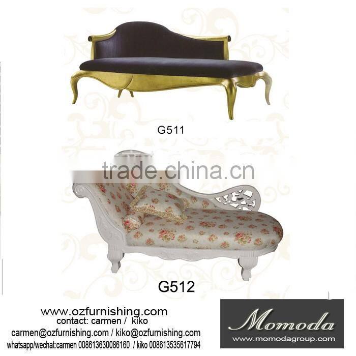 G511 Large Classic Elegant Luxury Antique French Baroque Bedroom Chaise Lounge