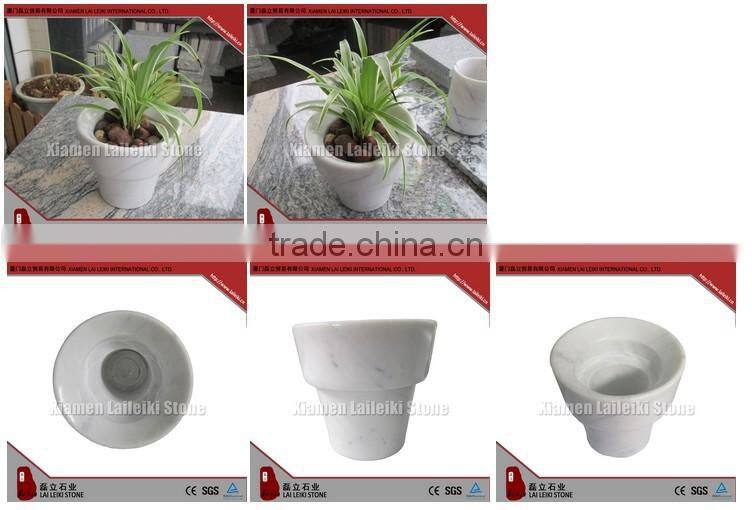 Indoor Marble Polished Flower Pot Natural Stone