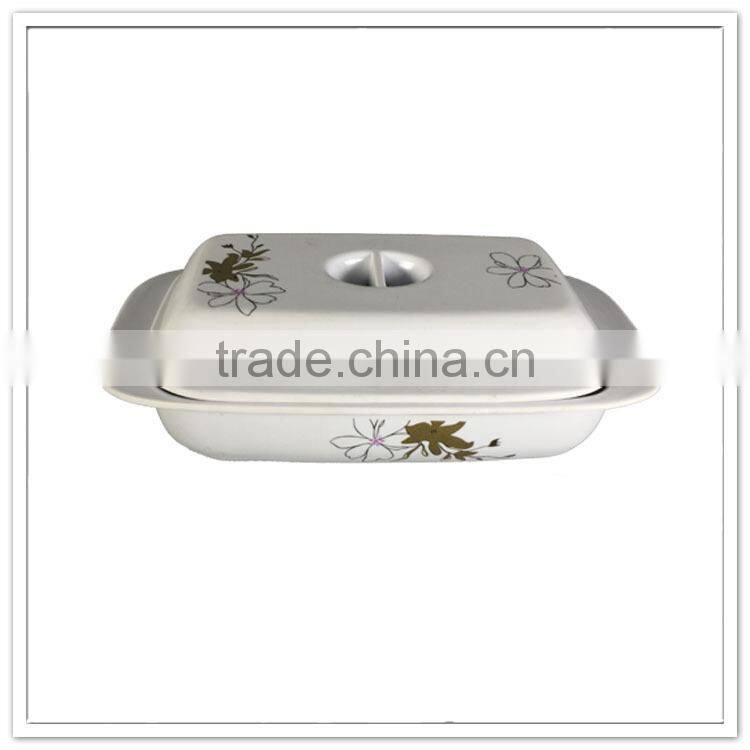 Houseware factories direct sale restaurant and hotel use melamine rectangular butter bowl with lid