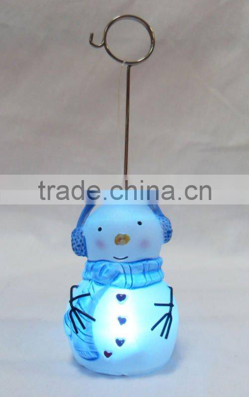 2014 Hot sales whosesales high quality LED Acrylic Snowman name card holder