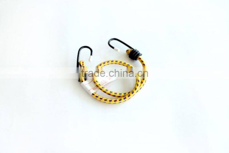 900MM X 8MM High quality colorful polyester elastic luggage rope, bungee cord with hooks for packing