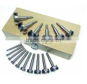 16pcs forstner drill woodworking bit set in a well holding wooden box