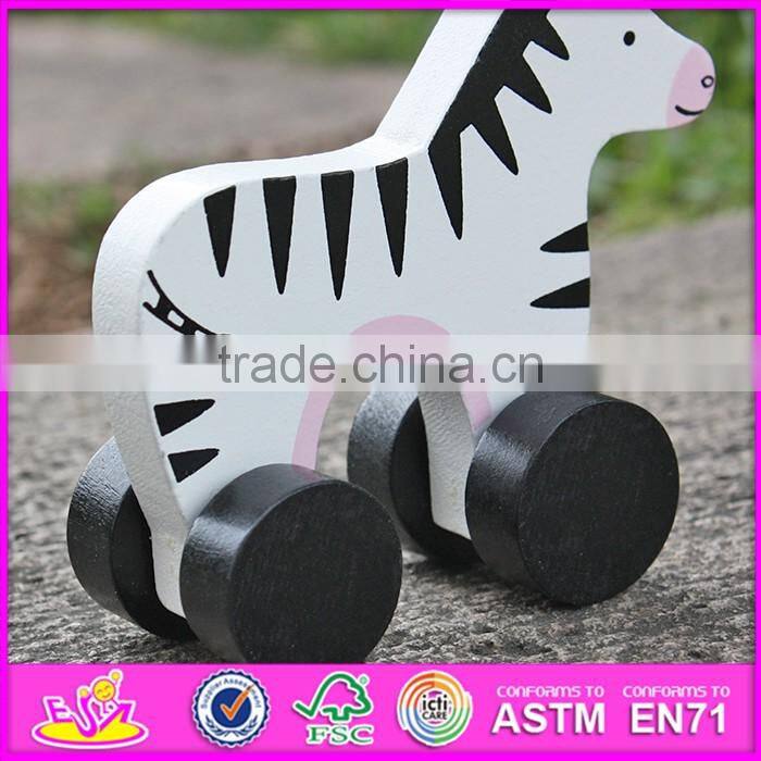 2017 New products animal toy wooden cars for kids W04A316