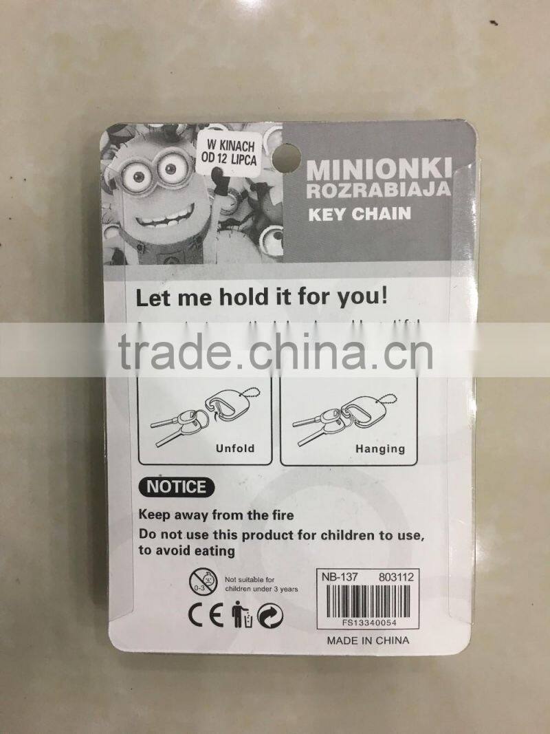 Promotional gifts lovely plastic key chain / custom pvc keychain / plastic silicon keychain