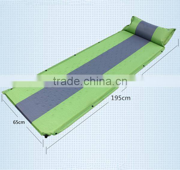 single person polyster high density memory self inflatable camping mattress