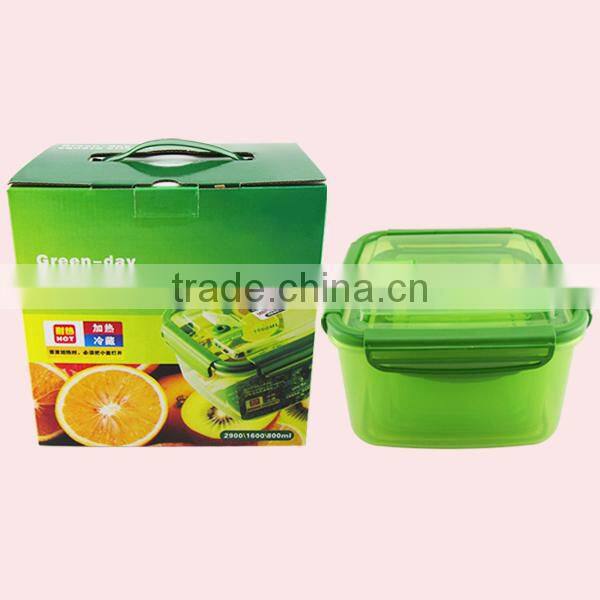 Silicone Edge Square Plastic Container With Lid