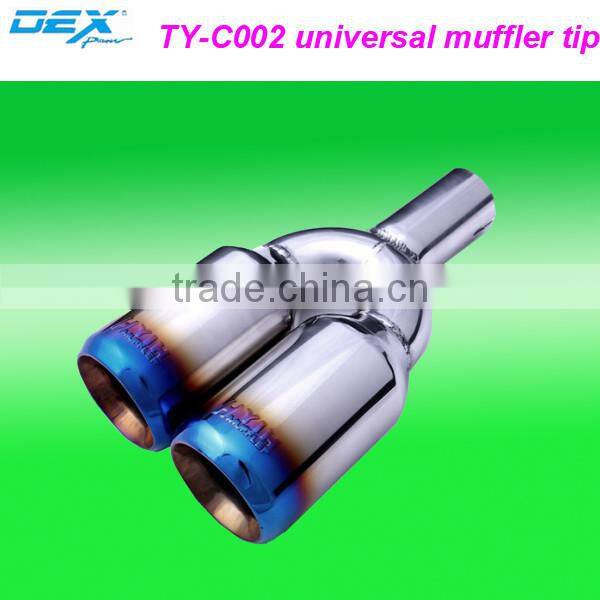 Racing car blue plated universal muffler tip