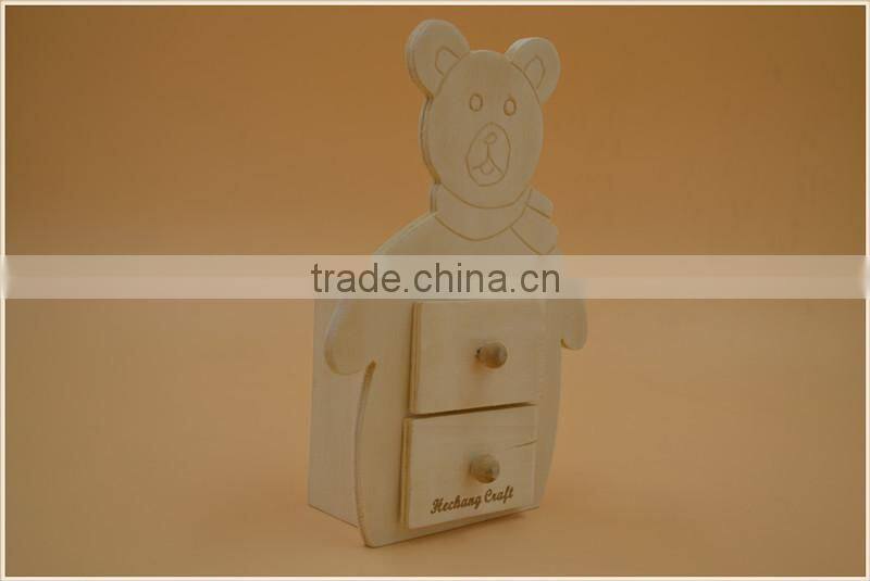 2015 newest style bear shape wooden storage case|home decor|office desk