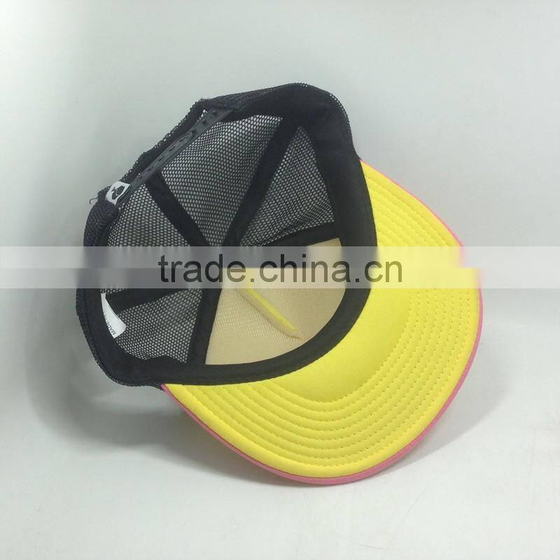 Custom Trucker Style Snapback Caps Sponge Mesh Cap With Printed