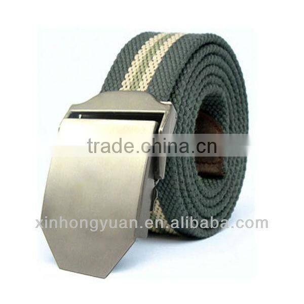 hot sell green strip alloy buckle military webbing belt