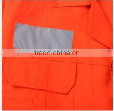 100%cotton hi-vis orange construction workwear overall jacket&pant suit