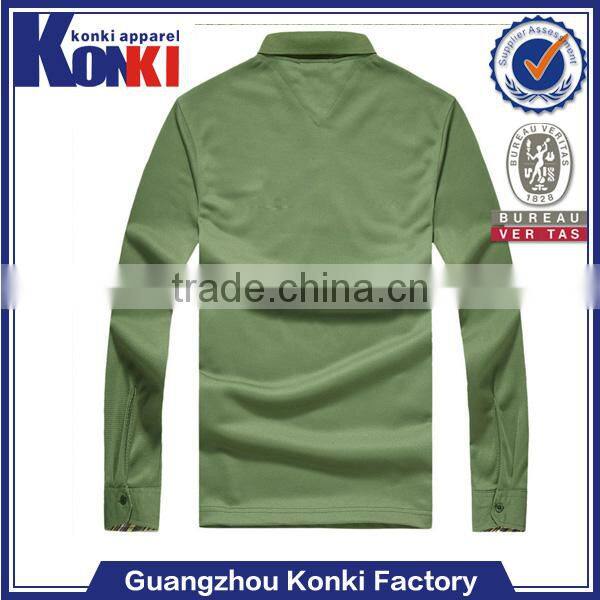 custom hot fashion athletic fit long sleeve polo shirts