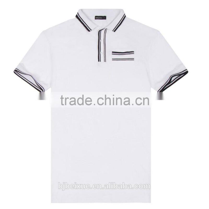 OEM white cotton printing custom collar tshirt design plain mens tshirt