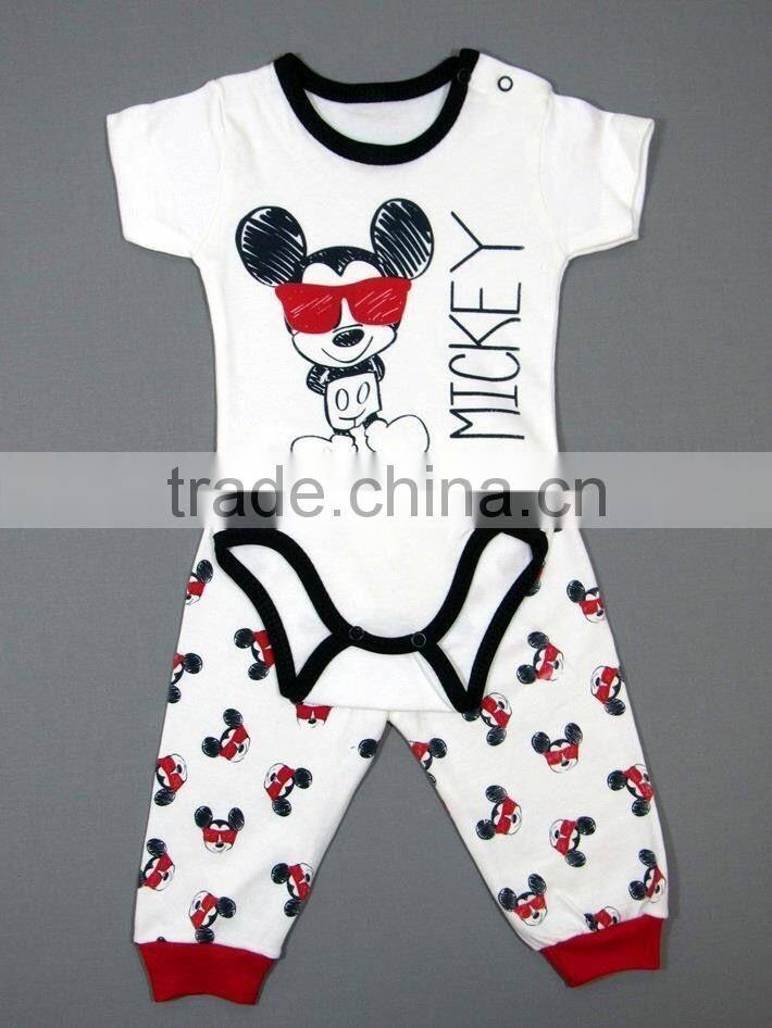 Baby 2 pcs Clothes Set, 100% Cotton ,Romper +Pant