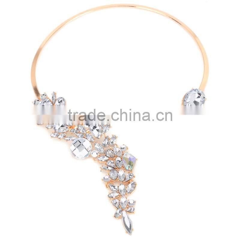 Bohemian Luxury Crystal Beads Cuff Collar Choker Necklace Women multicolored Wedding Maxi Statement Jewelry