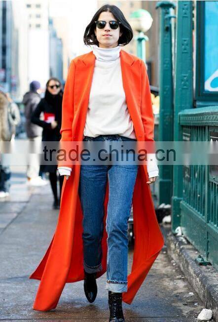 new arrival 100% hand made fashion orange winter coat women