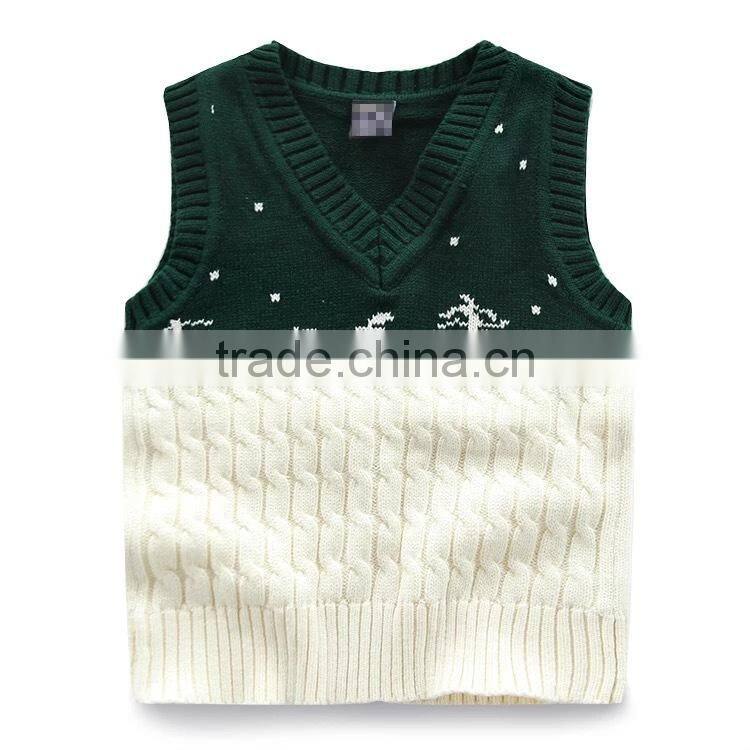 Winter 2015 Woolen Christmas Sweater knitted Kids Clothes Children Pullover Vest