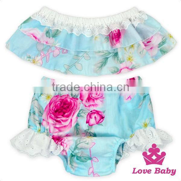 2017 New Design 2pcs Baby Clothing Sets Printed Fabric And Lace Baby Prints Wholesale Fabric Girls Boutique Clothing