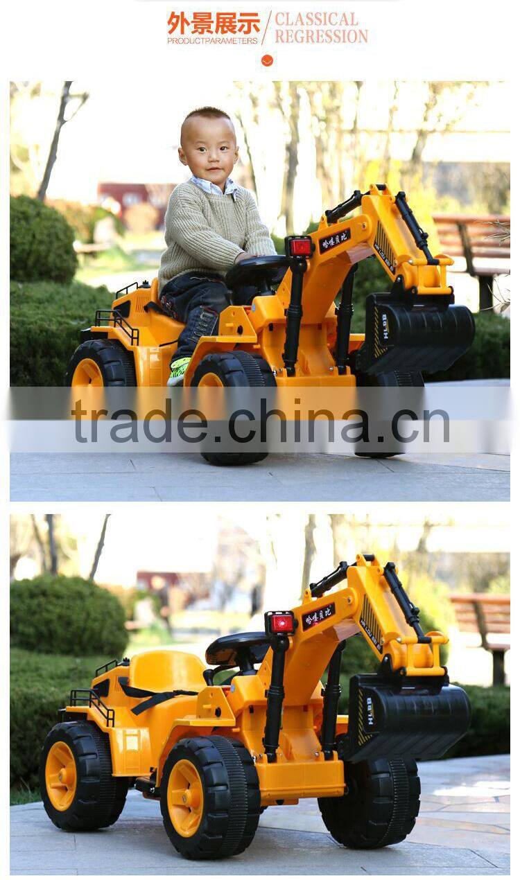 Yellow Big simulation electric truck for riding children