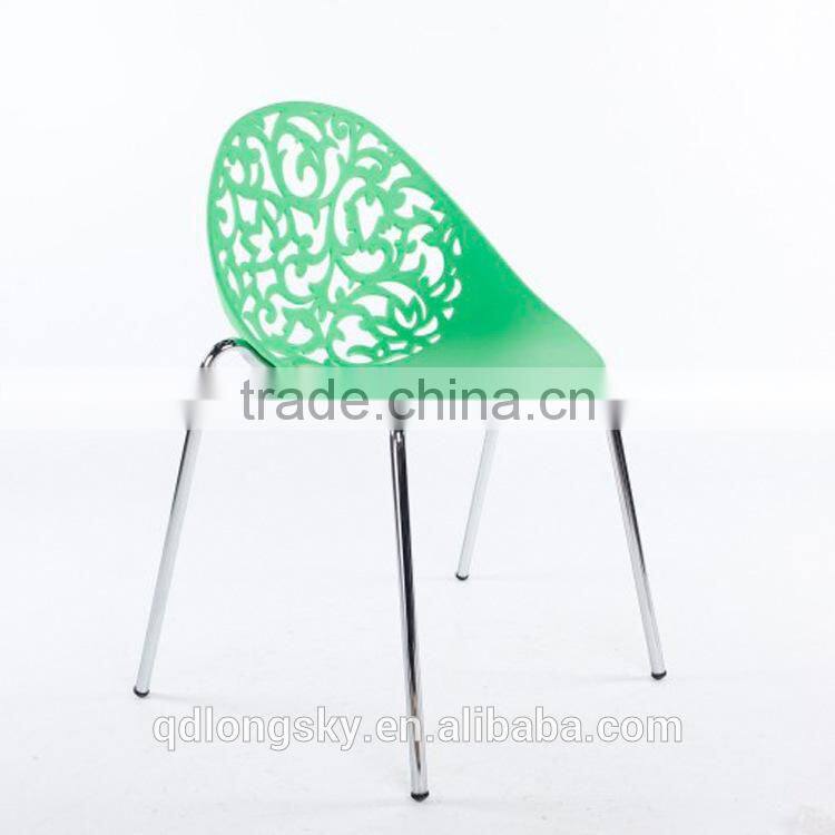 LS-4002 Canteen stackable polypropylene plastic forest replica vegetal chair