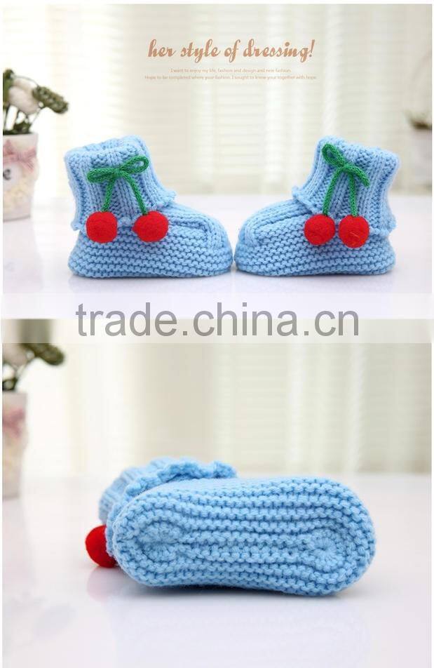 Baby infant girls cute crochet knitted crib shoes
