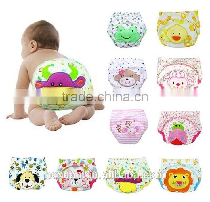 100% Cotton Embroidery Animal Patterns Baby Trainer Potty Training Pants