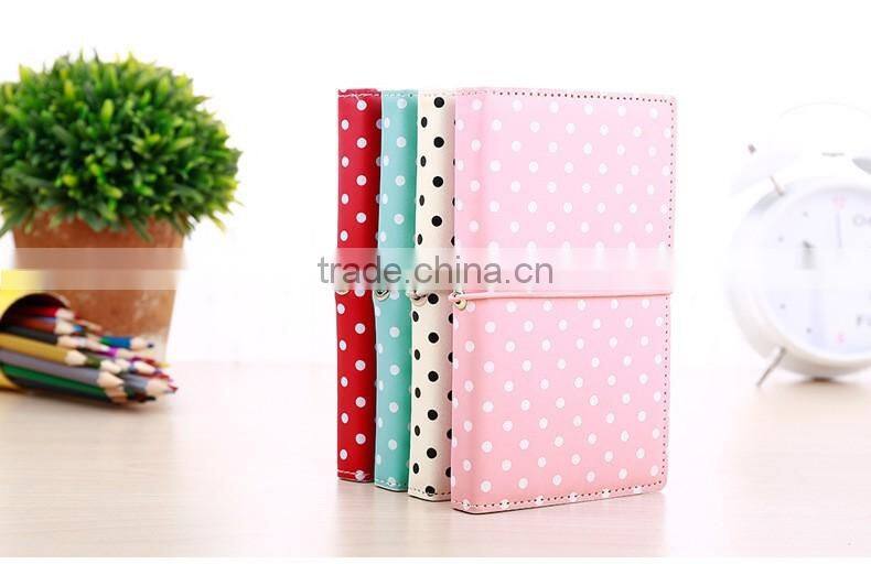 faux leather cover traveling planner with elastic customizable logo person diary planner/organzier