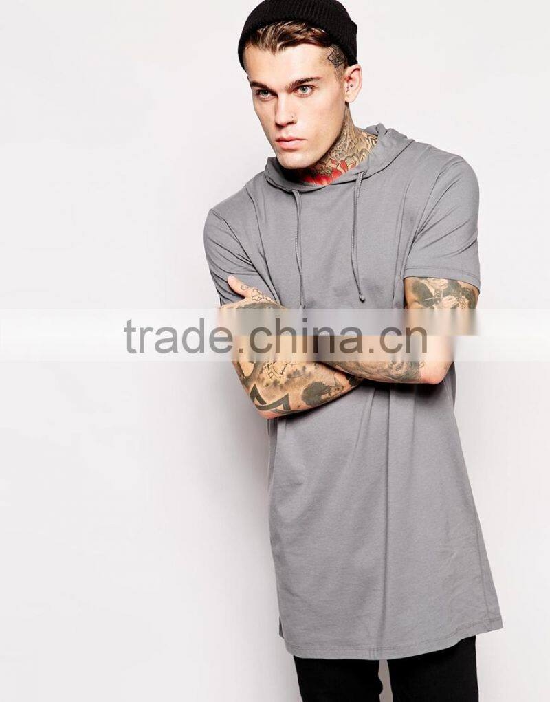 Super Longline T-Shirt With Hooded Skater Fit China products