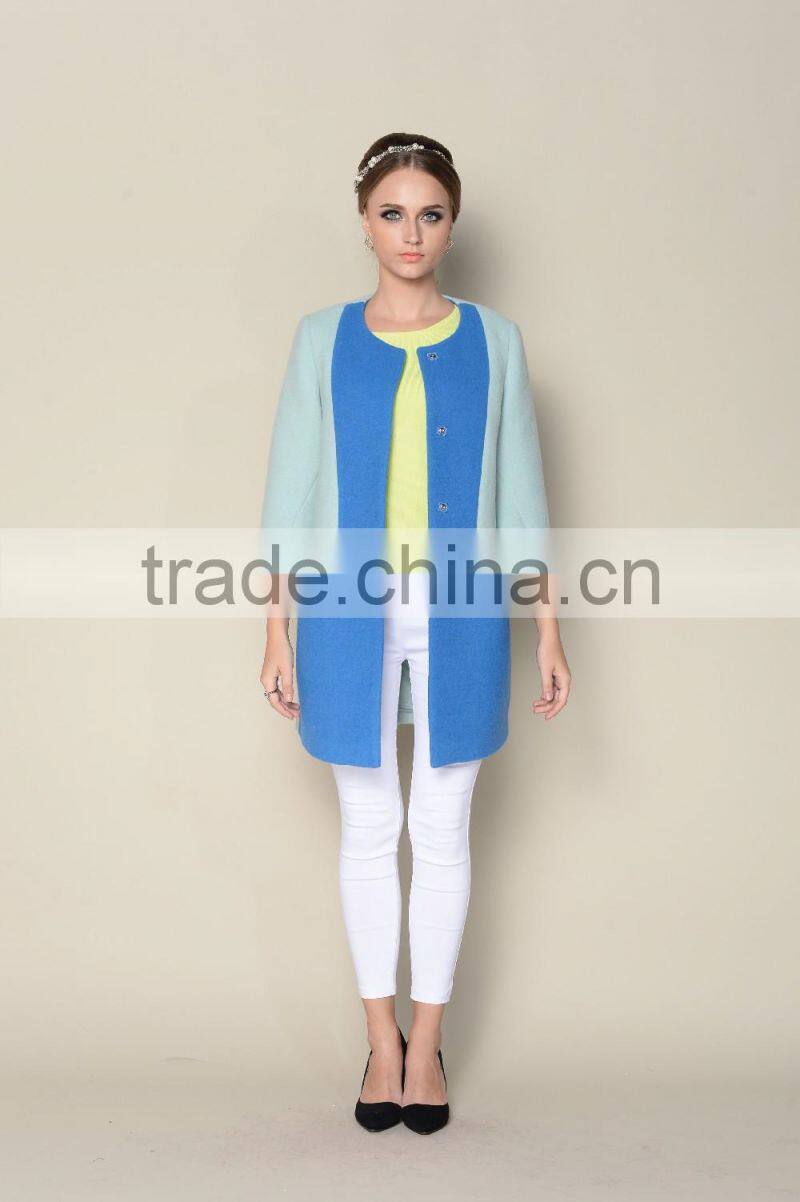 popular o neck fashionable multicolored womens clothing fall 2015 winter fur coat