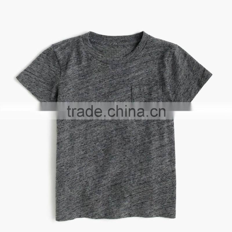 Wholesale comfortable custom design baby clothes 2017 Boys' slub pocket T-shirt new style plain children clothing