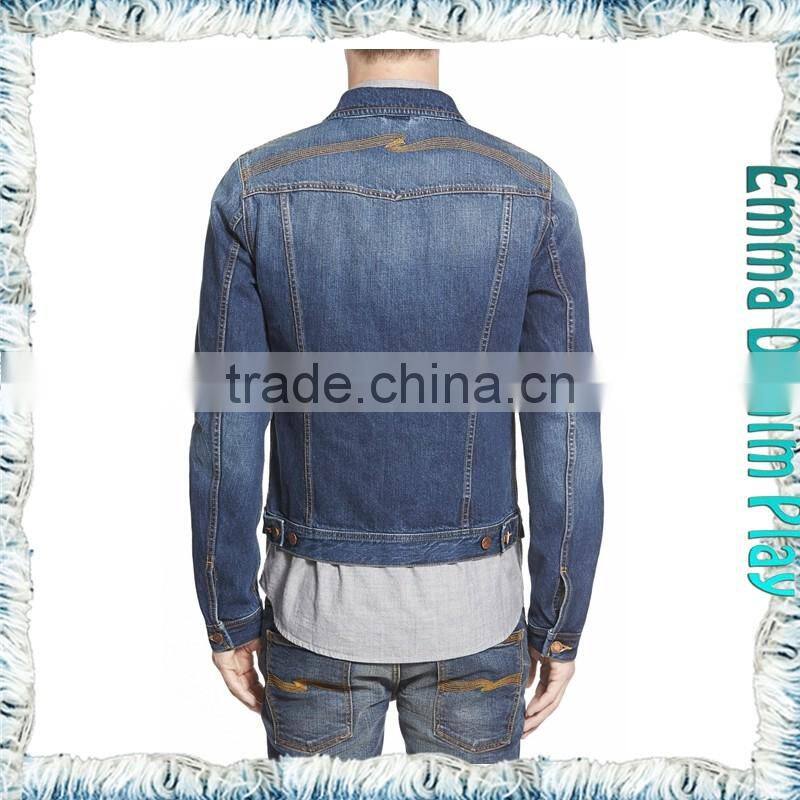 Vogue Blue Men's Fashion Trend Denim Jackets Short Jean Coat