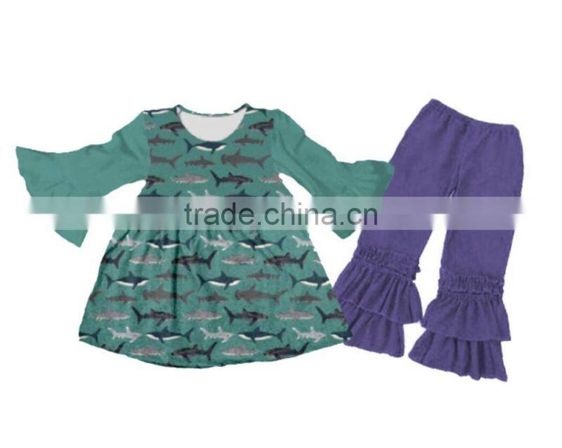 Wholesale China suppliers Girls boys printing clothing shark printing clothing