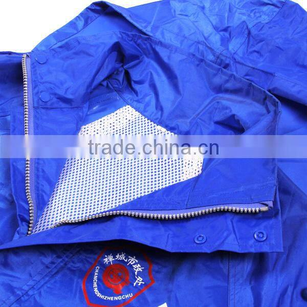 Good quality blue suit style industrial raincoat