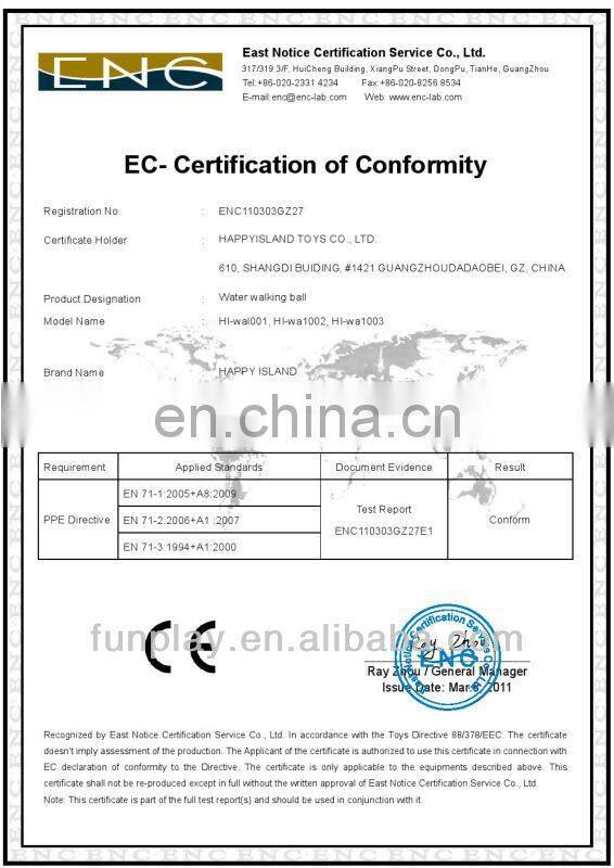 HI high quatity infaltable toys colorful water game inflatable walking ball