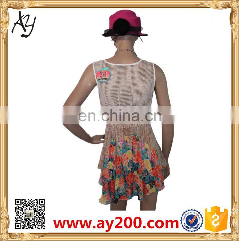 High quality Floral Printed sleeveless cocktail dress wholesale dresses