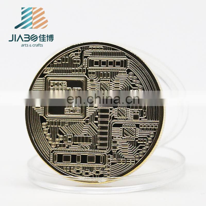 Custom design 3d logos have stock molds gold silver copper plating Bitcoin promotion coin