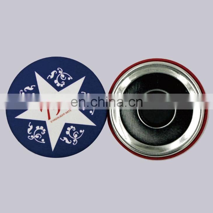 Top Quality Cheap Glossy Type And Circle Shape Custom Multi Size Supply High Definition Printed Logo Tinplate Badge