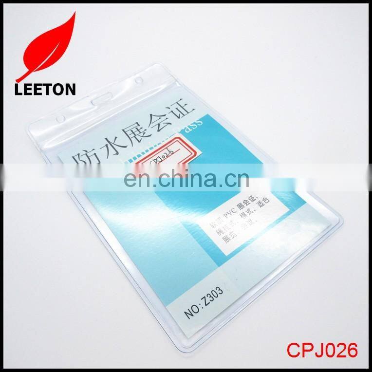 Good quality plastic PVC zip lock ID card badge holder