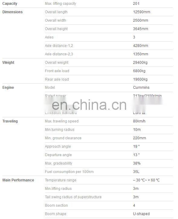 Truck crane machine 20 ton pickup crane truck price