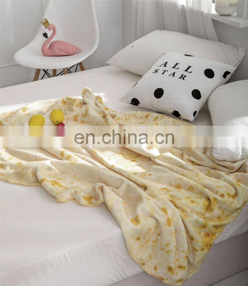 Novelty Mexican Tortilla Flannel Burritos Taco Blanket Burritos Round Wrap Blanket Burrito Blanket
