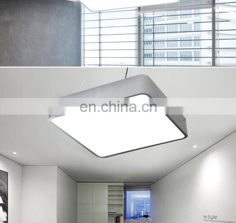 Hot Sale LED Square Super Market Mall Store Ceiling Lamp Modern Simple Commercial Hanging Light Office Lighting