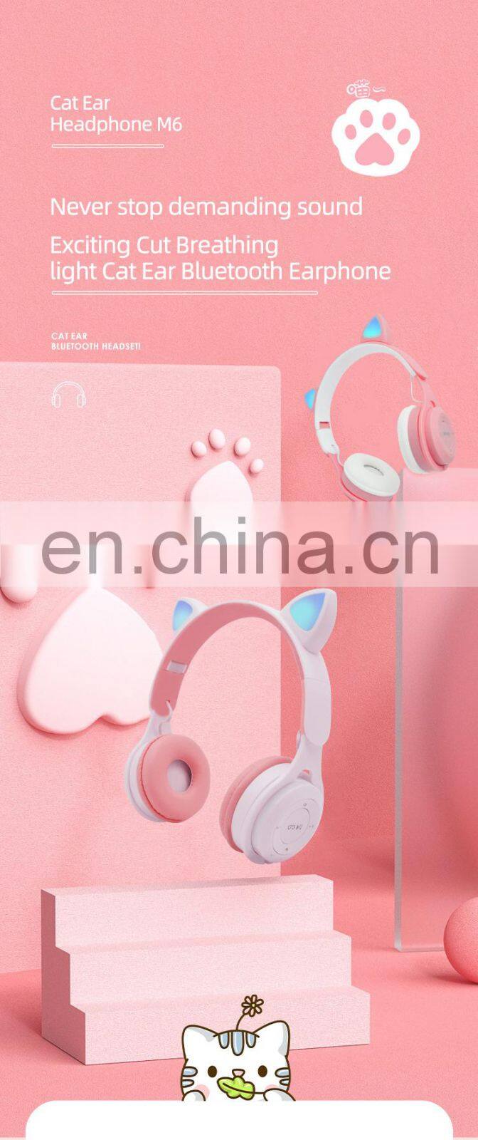 Bt_Headphones_Wireless hot Amazon 2021 News Product M6 Cute Odm&Oem Factory Wholesale Mobile Phone Wireless Earphones Headphones