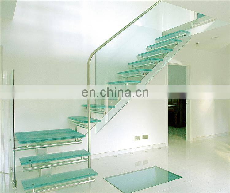 High quality indoor safety tempered glass staircase design