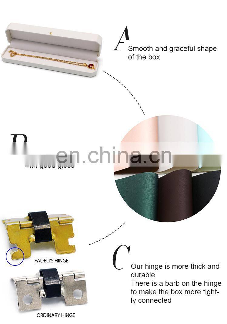 Custom Logo Luxury  White Color  Pu Leather Bracelet Box