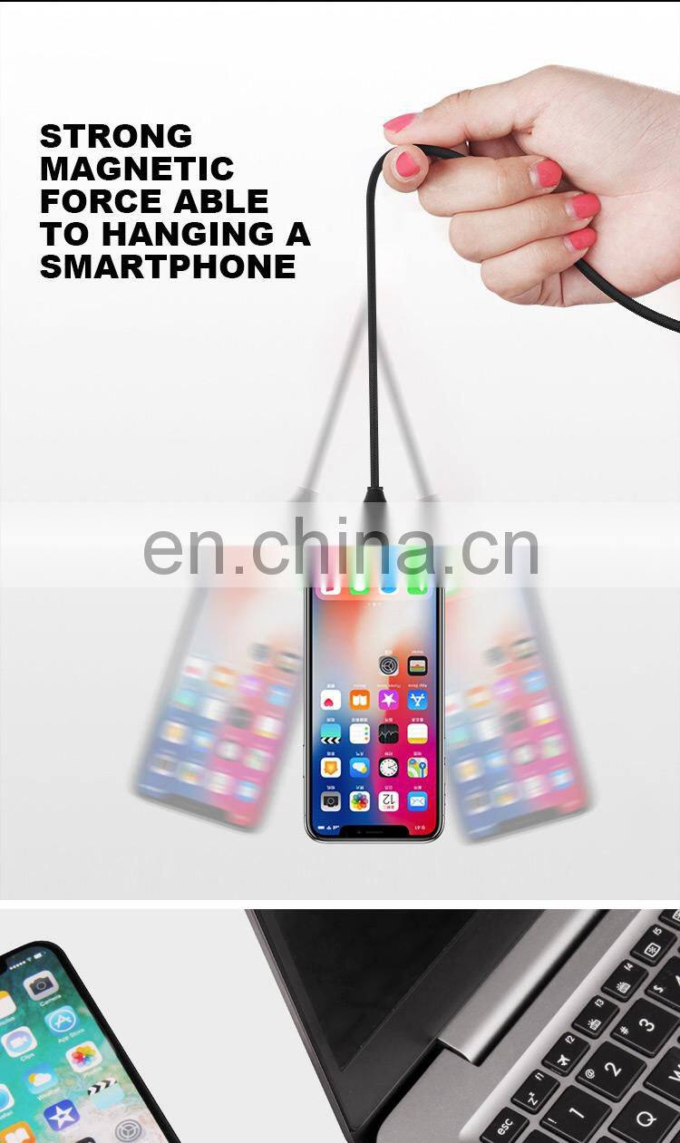 Custom Multi 3 In 1 Nylon Braided Cable Mobile Phone Fast Charger Type C To Type C Magnetic Data Cable