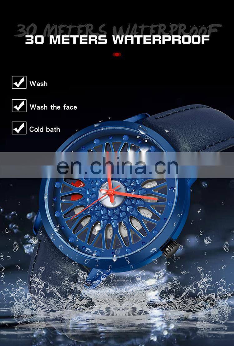 SANDA P1060 Quartz watch for men fashion sport unique dial style leather modern watch winder box