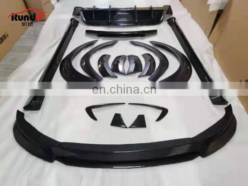 Runde Carbon Fiber Material Body Kit With Front Lip Side Skirts Wheel Eyebrow Rear Diffuser Spoiler For 2019+Tesla model Y body kit